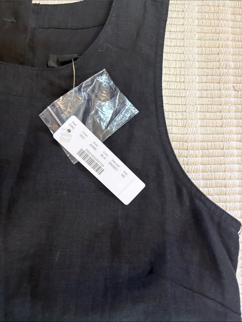 Classic Sleeveless Black Linen Dress - j crew - Picture 3 of 4